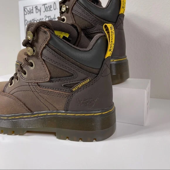 DR DOC MARTENS PLENUM WATERPROOF STEEL TOE WORK BOOTS WOMENS SIZE 5 LEATHER HIKE - Picture 8 of 10